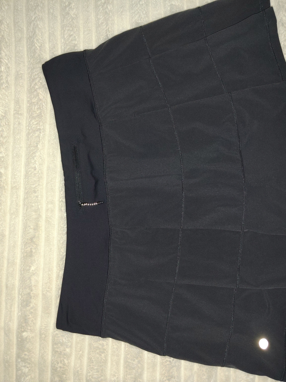 lululemon athletica Black Quilted Athletic Skirt with Zip Pocket